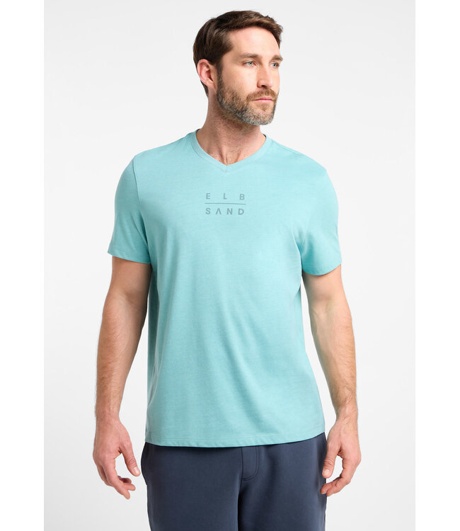 Elbsand Heren t-shirt V-hals Wave Melange