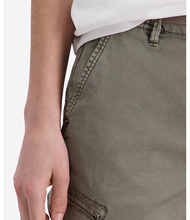 Timezone Dames katoenen korte broek kitt brown