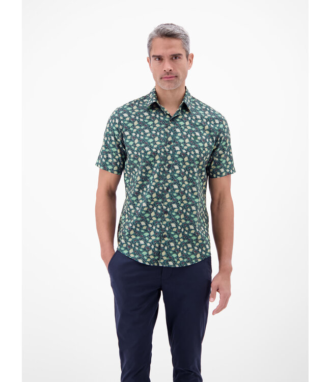 Lerros Lerros overhemd met korte mouwen soft teal