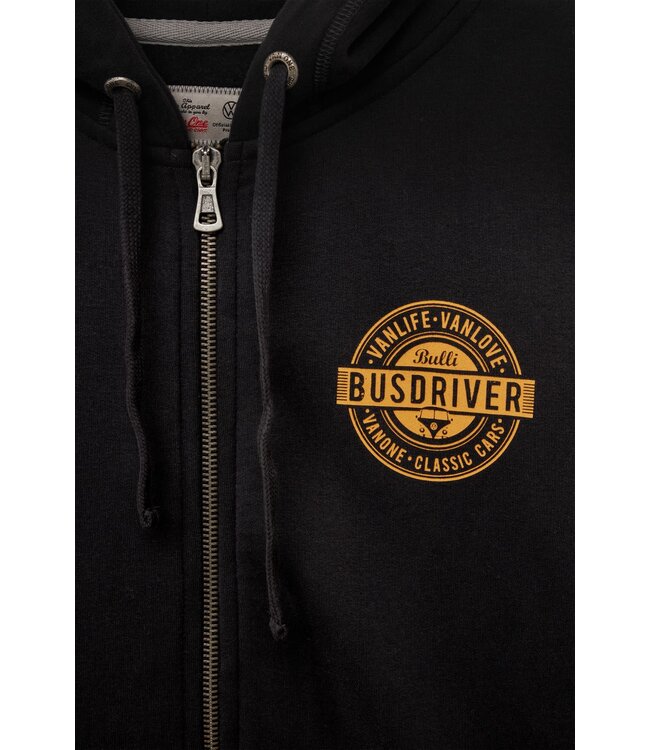 Van One Classic Cars Heren zip-hoodie BUSDRIVER zwart