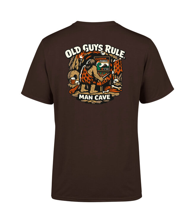 Old Guys Rule t-shirt MAN CAVE dark chocolate
