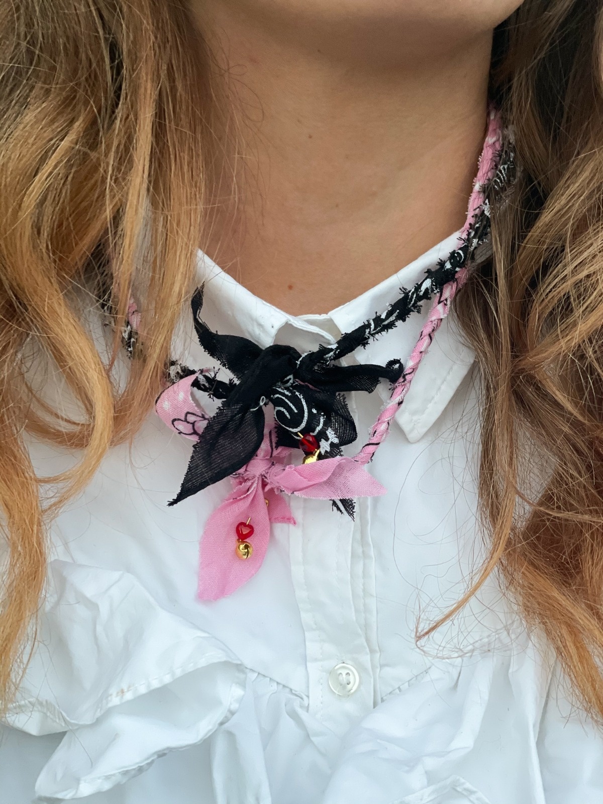 BANDANA NECKLACE - LIGHT PINK-2
