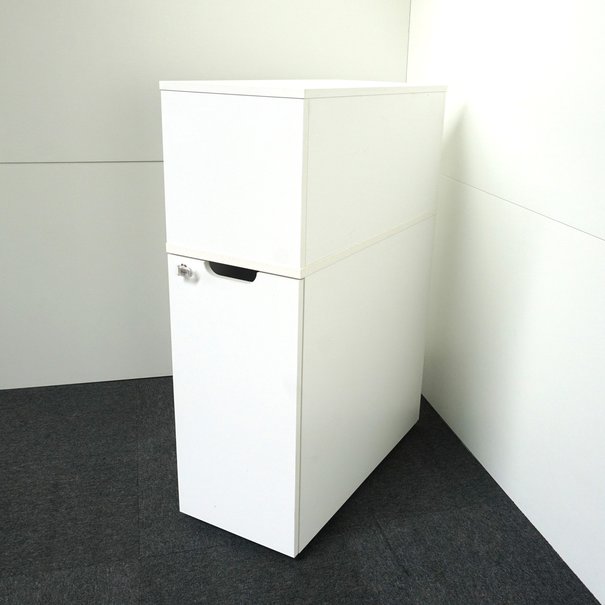 RMOffice Apothekerschrank | Schubladenauszug | Linkshänder | Weiß | Höhe 110 cm