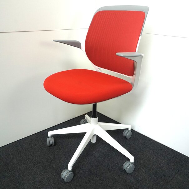 Herman Miller   Steelcase Cobi Chair | Besprechungsstuhl  | Bürodrehstuhl  Rot | Weiß