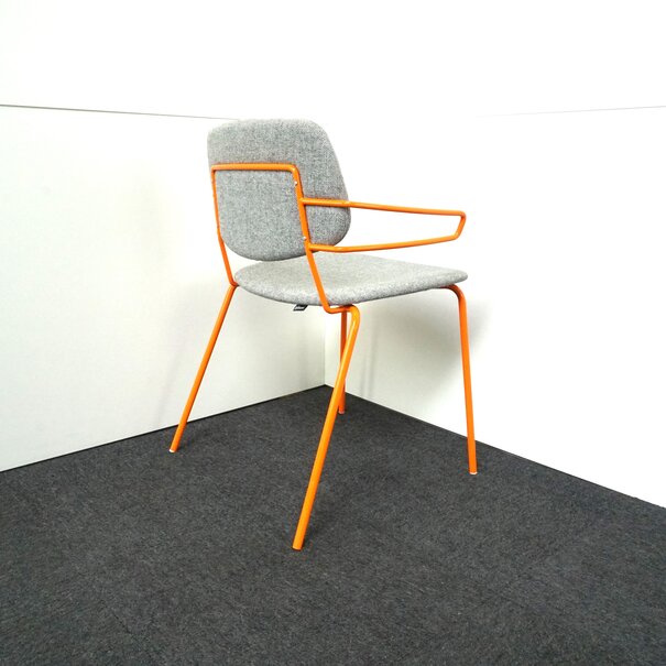 Billiani Billiani Doll Steel 560 Design Stuhl | Grau Gepolsterd | Orange