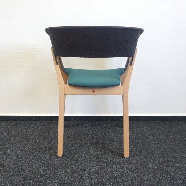 Kusch & Co Kusch + Co Njord Design Stuhl | Filz | Anthrazit | Grün