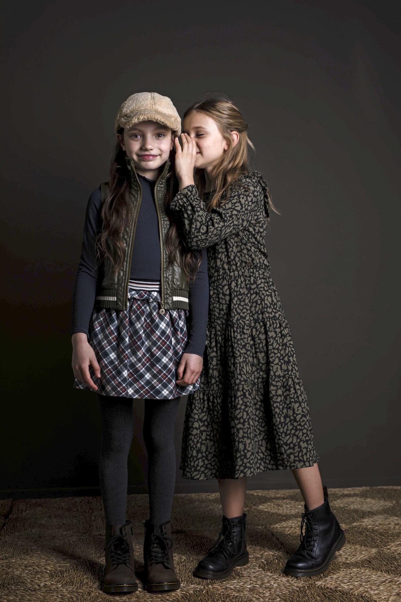 Omkleden militie telefoon Like Flo girls fancy double fabric maxi dress Army - Kids Fashion