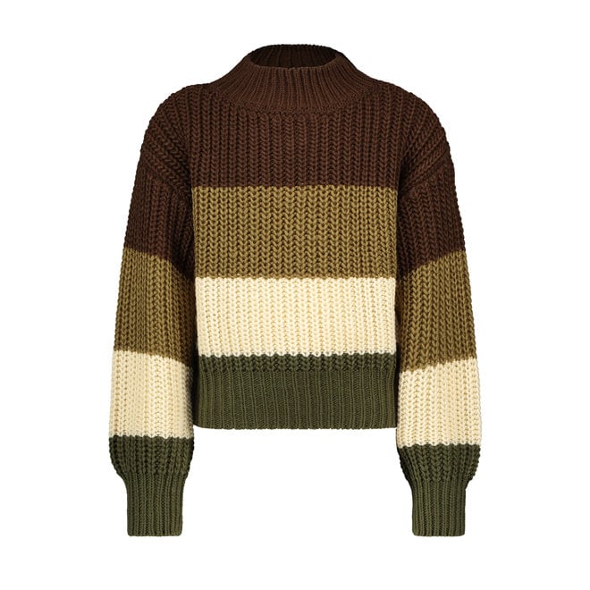 Street Called Madison Luna colourblock knit sweater ARIA Army