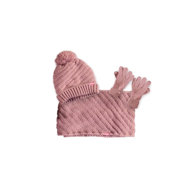 B-Nosy Girls Hat,scarf And Gloves Soft Pink