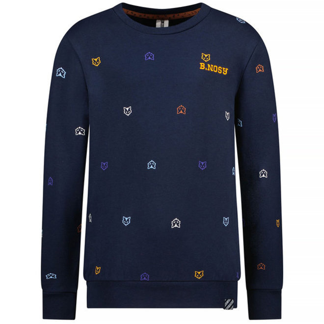 B-Nosy Boys Small Fox Ao Sweater With Embro On Chest Navy