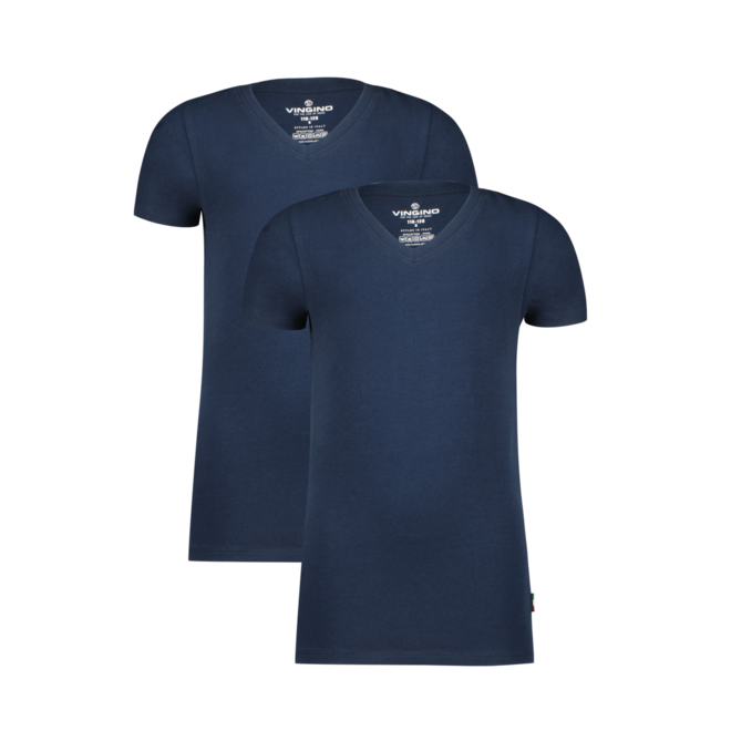 Vingino T-shirt Boys T-shirt V-neck (2-pack) Midnight Blue