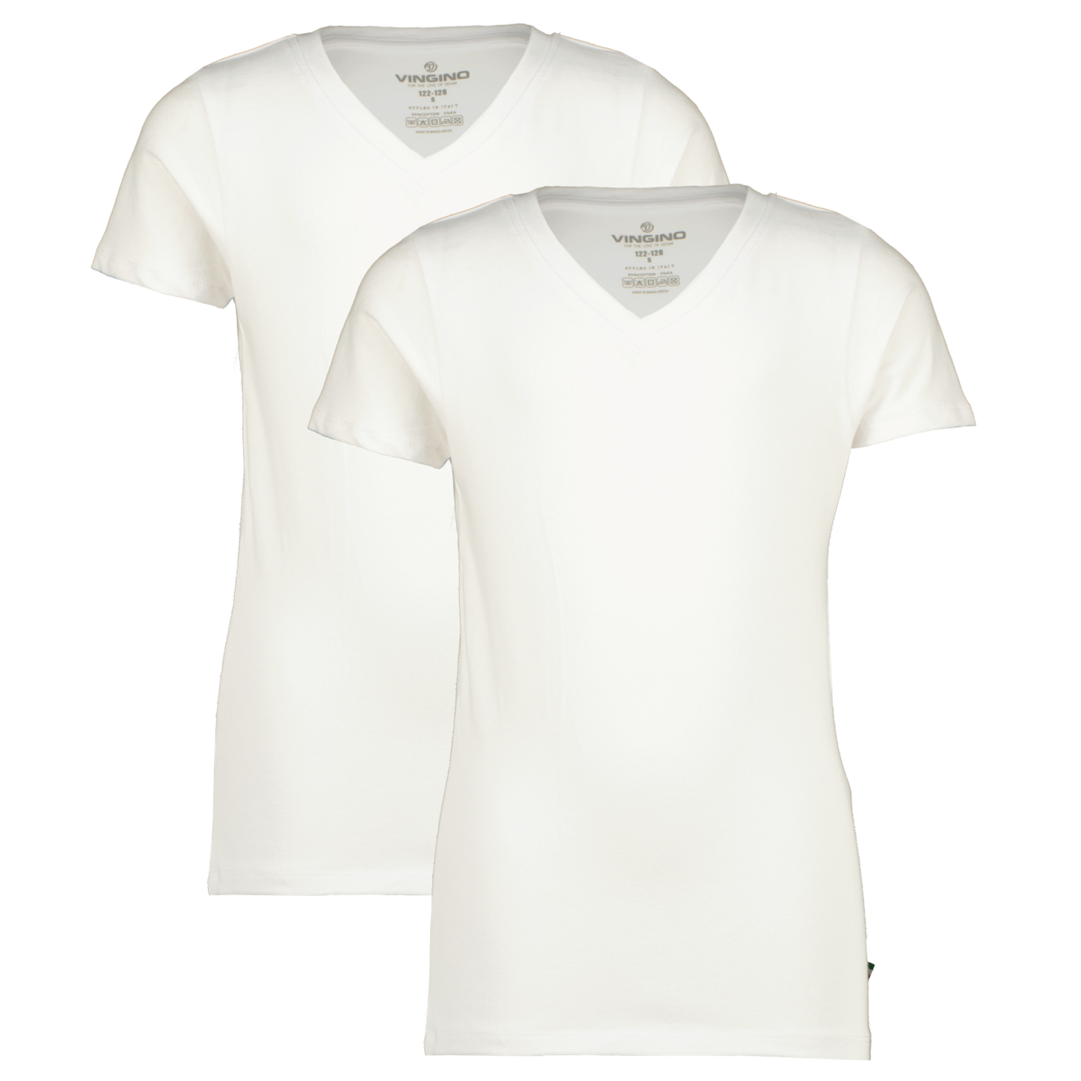 Kan niet vlam kort Vingino T-shirt Boys T-shirt V-neck (2-pack) Real White - Kids Fashion