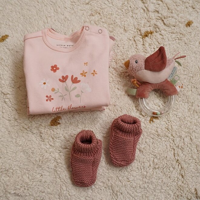 Little Dutch Babysloffen Gebreid Little Pink Flowers Pink