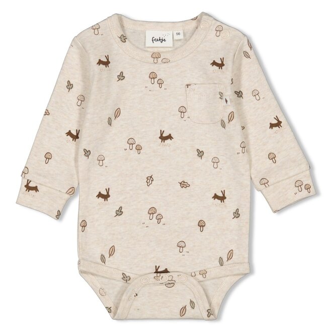 Feetje Romper AOP Little Forest Friends Offwhite Melange