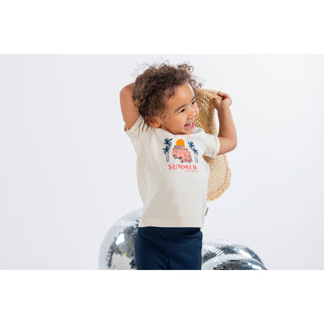 B.Nosy Baby Girls T-shirt Birdie Ecru