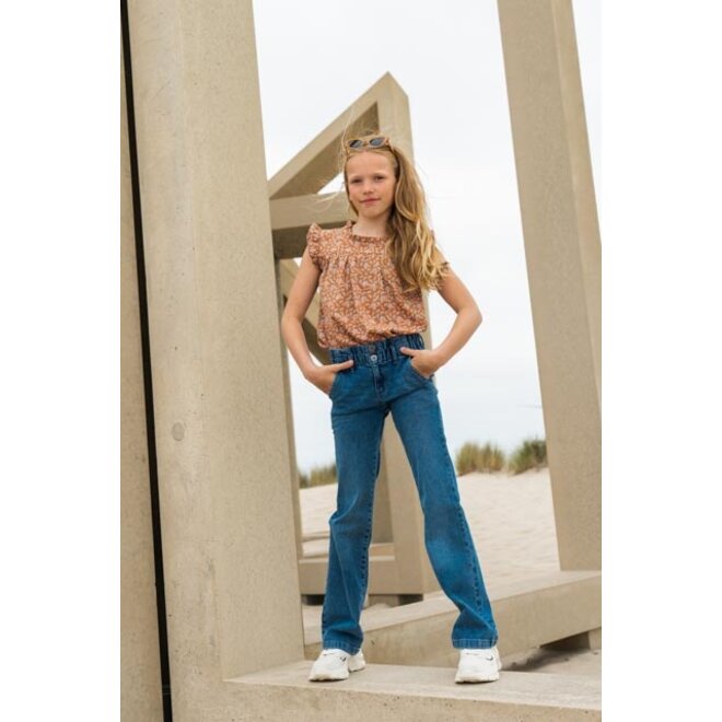 Noway Monday Girls Jeans Paperbag Wide Leg Blue Jeans R50056-1