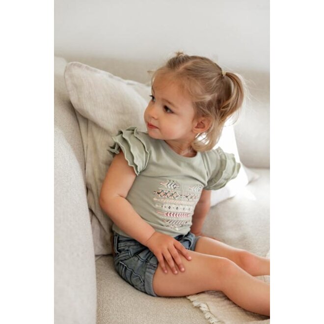 Dirkje Girls T-shirt Dusty Green R50442-35