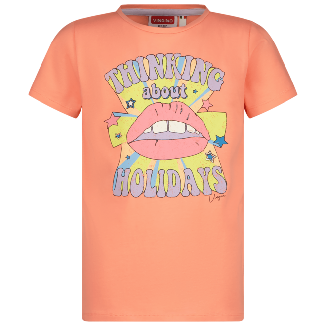 Vingino Girls T-shirt Harloua Peach Coral