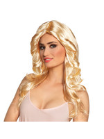 Feestkleding Breda Pruik blond lang haar