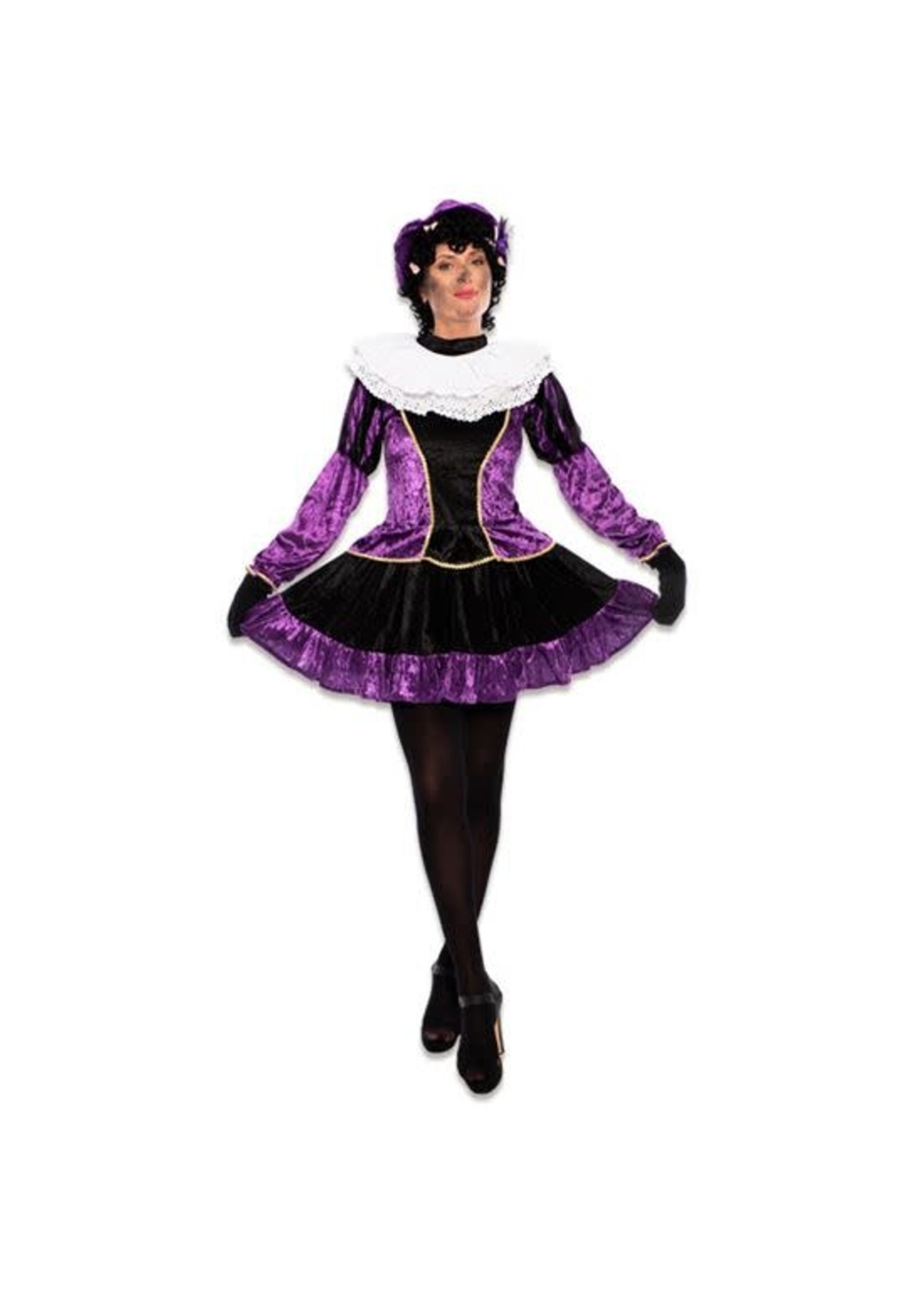 Haza-Witbaard Pietjurkje met petticoat paars