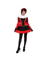 Feestkleding Breda Pieten jurk rood / zwart met petticoat