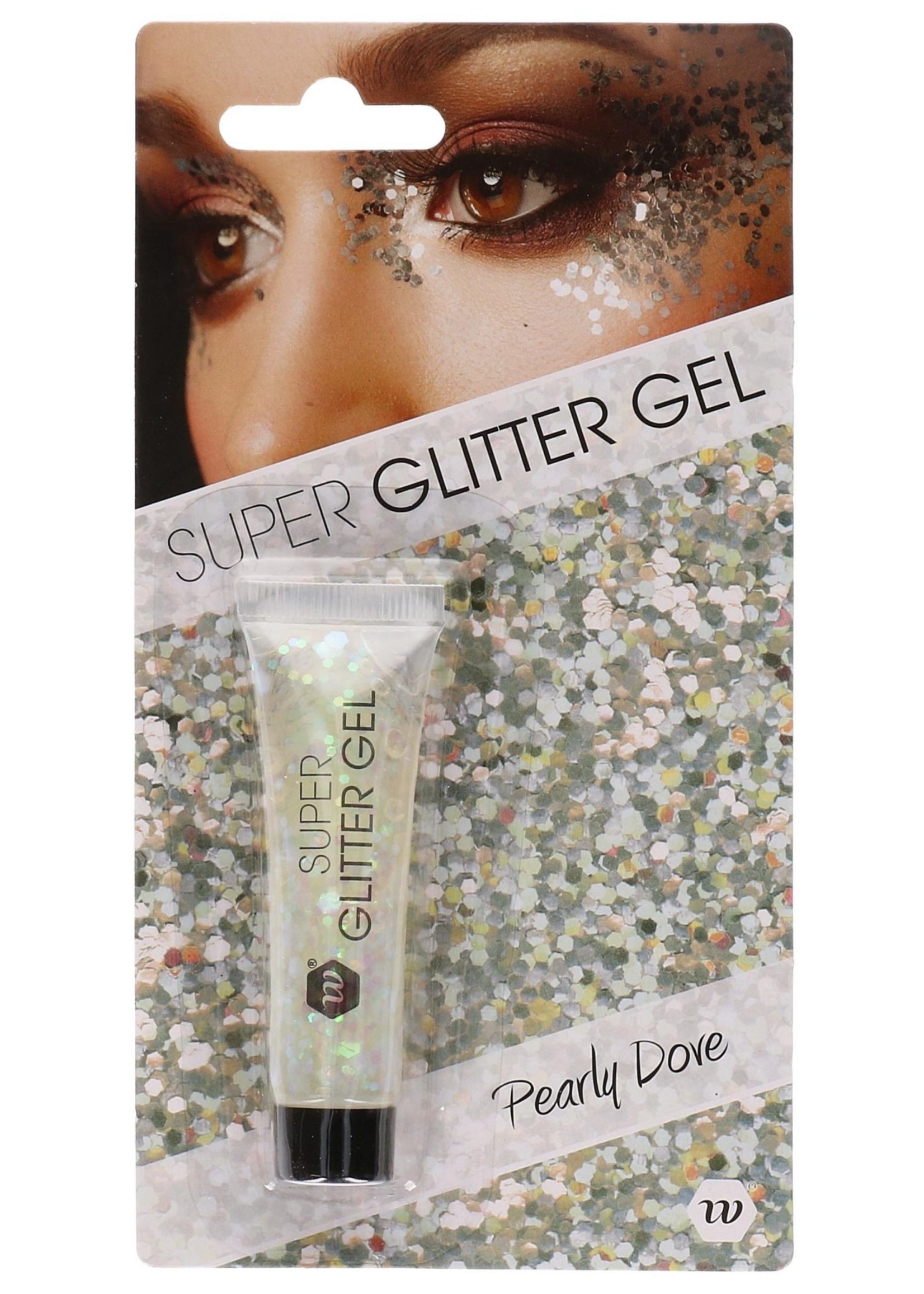 Feestkleding Breda Glitter Gel Wit