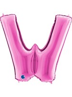 Sempertex Folie ballon letter W, knalroze