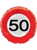 Folat Folieballon verkeersbord 50