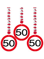 Folat Hangdecoratie verkeersbord 50