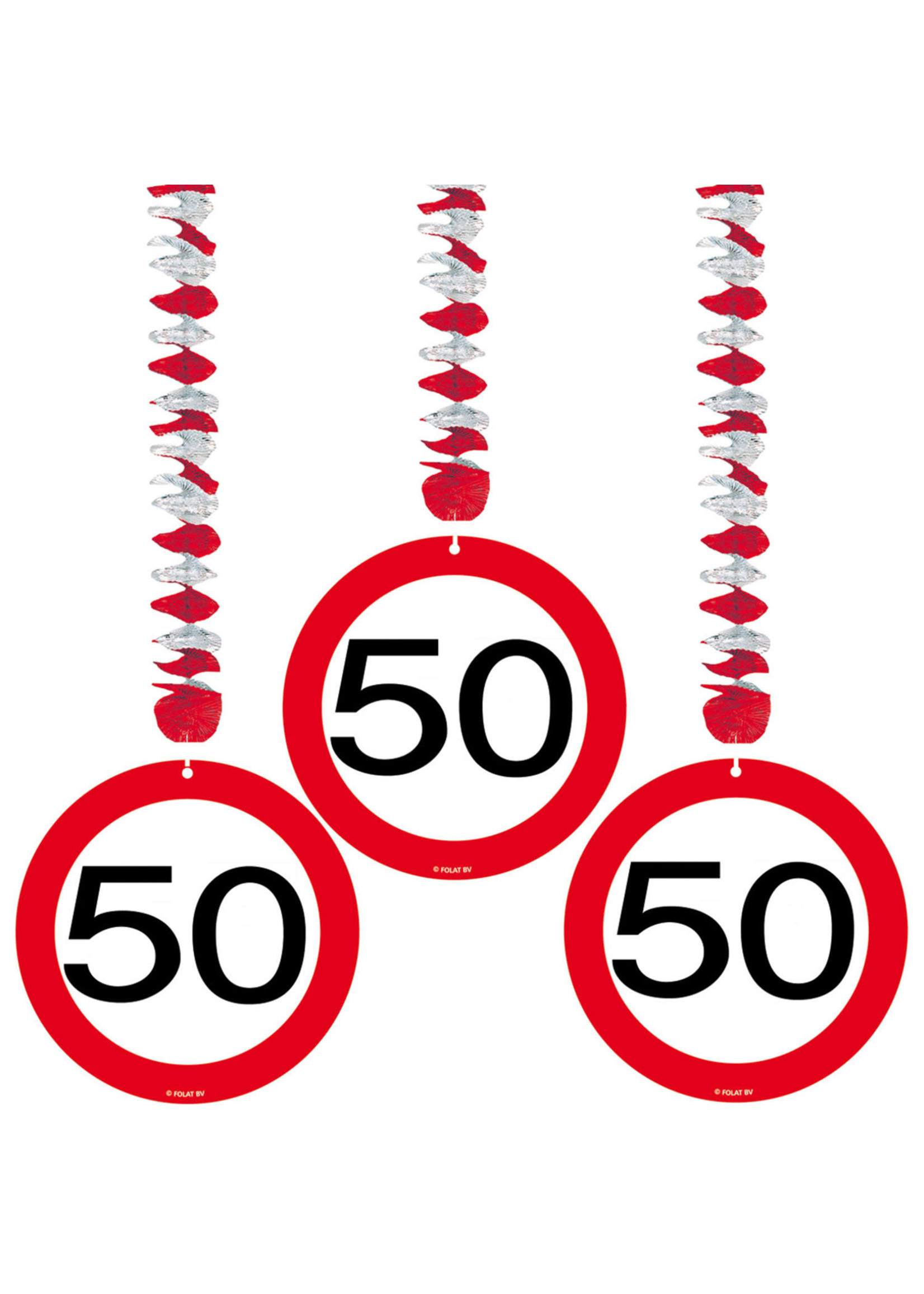 Folat Hangdecoratie verkeersbord 50