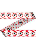 Feestkleding Breda Afzetlint Verkeersbord 50 15 meter.