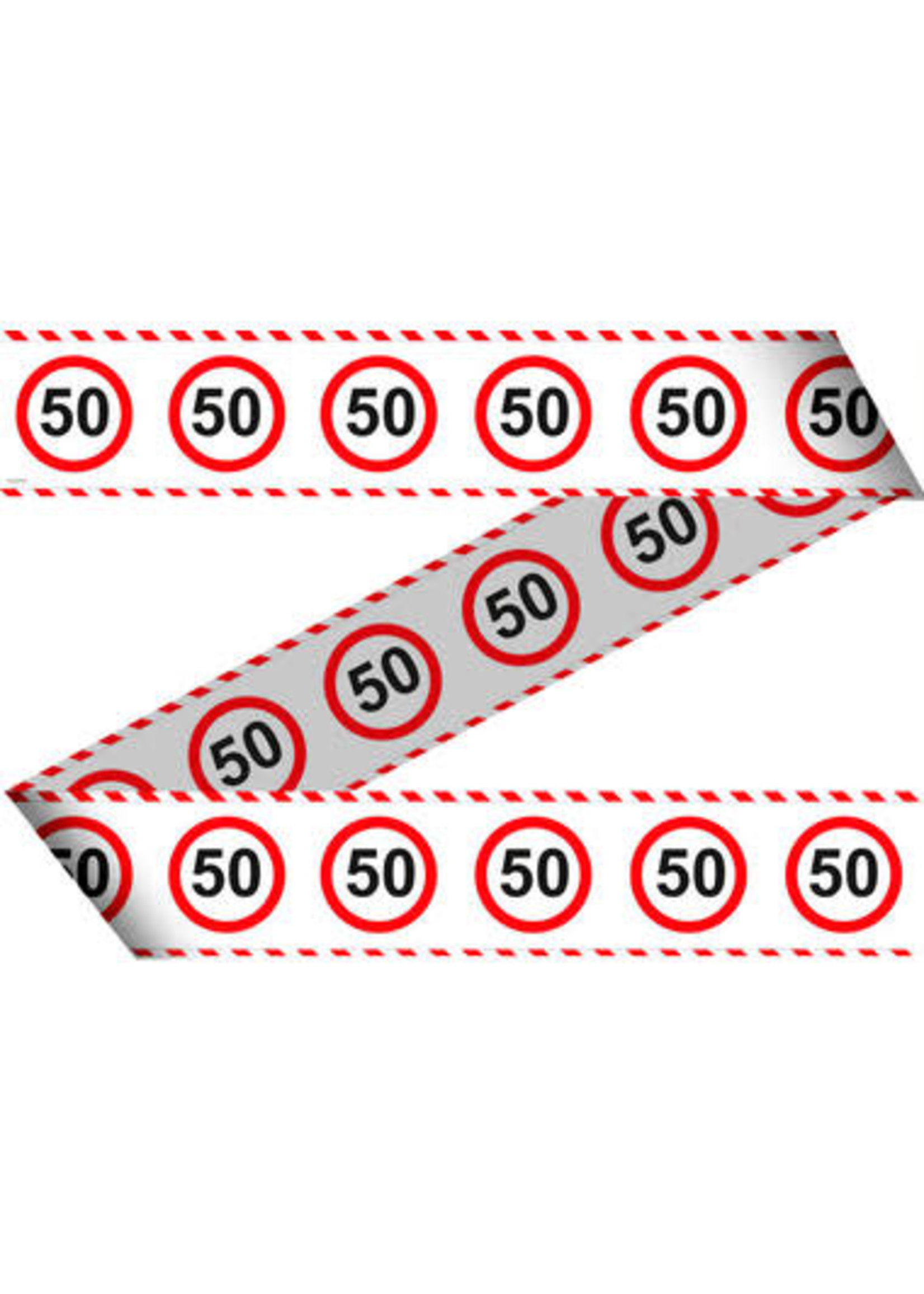 Feestkleding Breda Afzetlint Verkeersbord 50 15 meter.