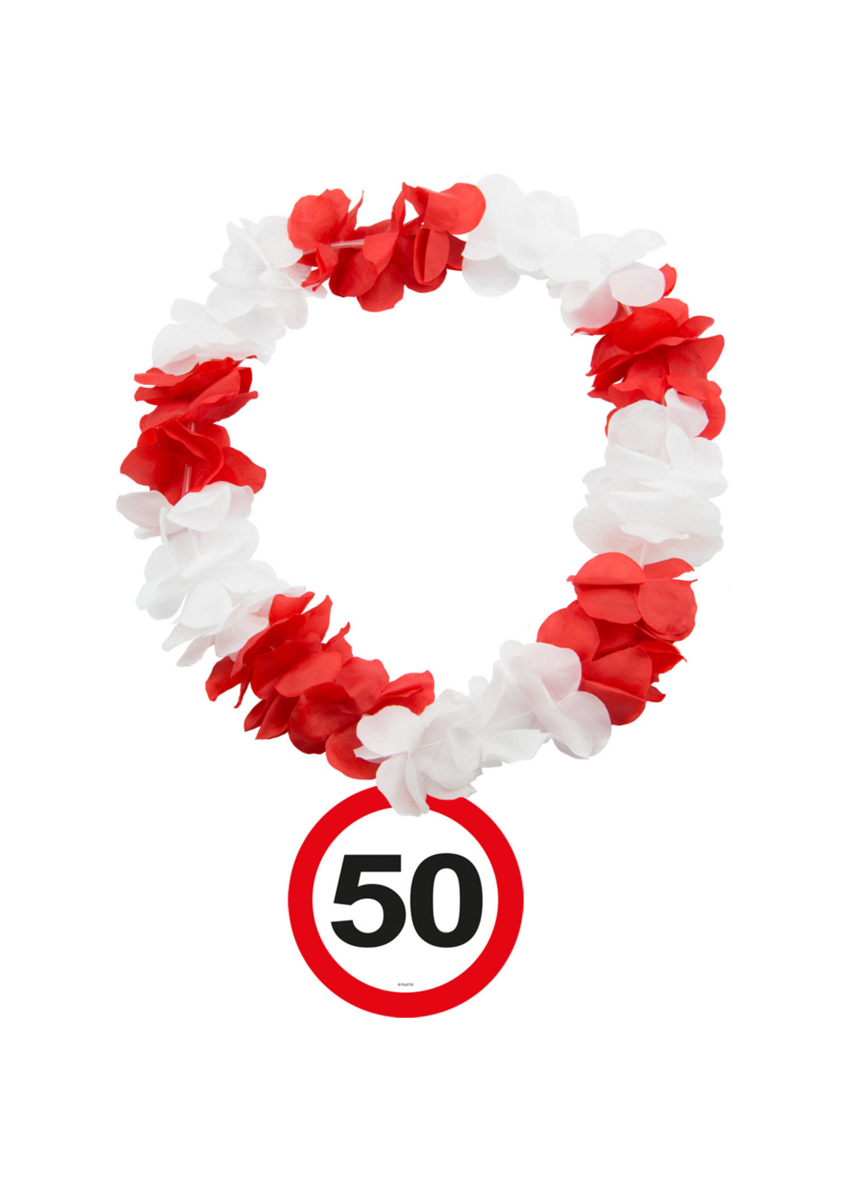 Feestkleding Breda Hawaii krans verkeersbord 50 jaar