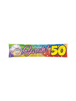 Feestkleding Breda Sarah regenboog straatbanner 180 x 40 cm