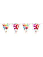 Vlaggenlijn happy Bday Dots 50 jaar