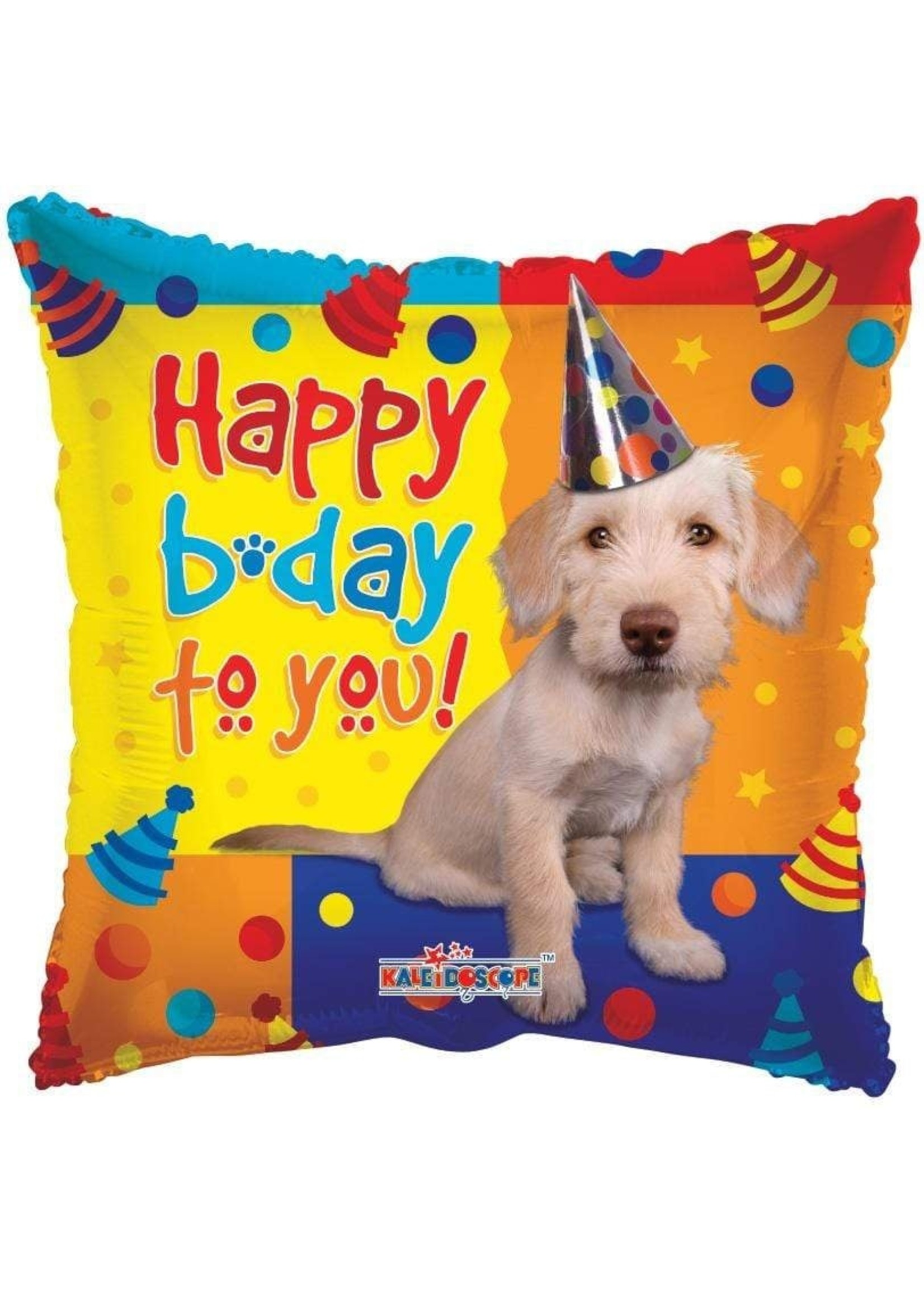 We Fiesta Party Folieballon happy bday hondje 18 inch / 46 cm
