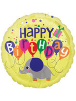 Folie ballon Happy Birthday olifant