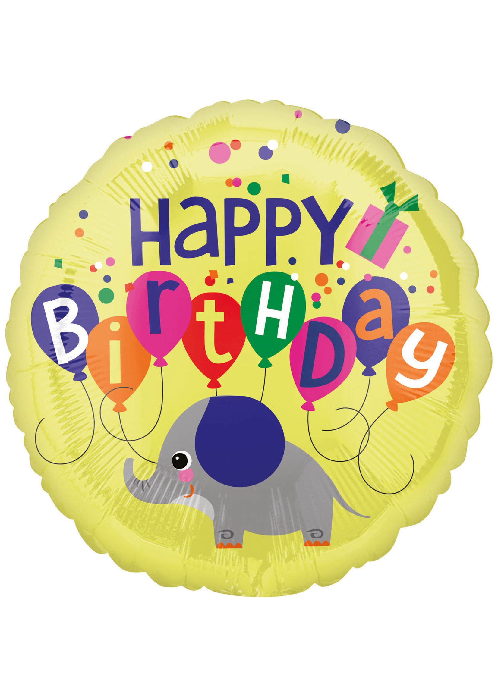 Folie ballon Happy Birthday olifant