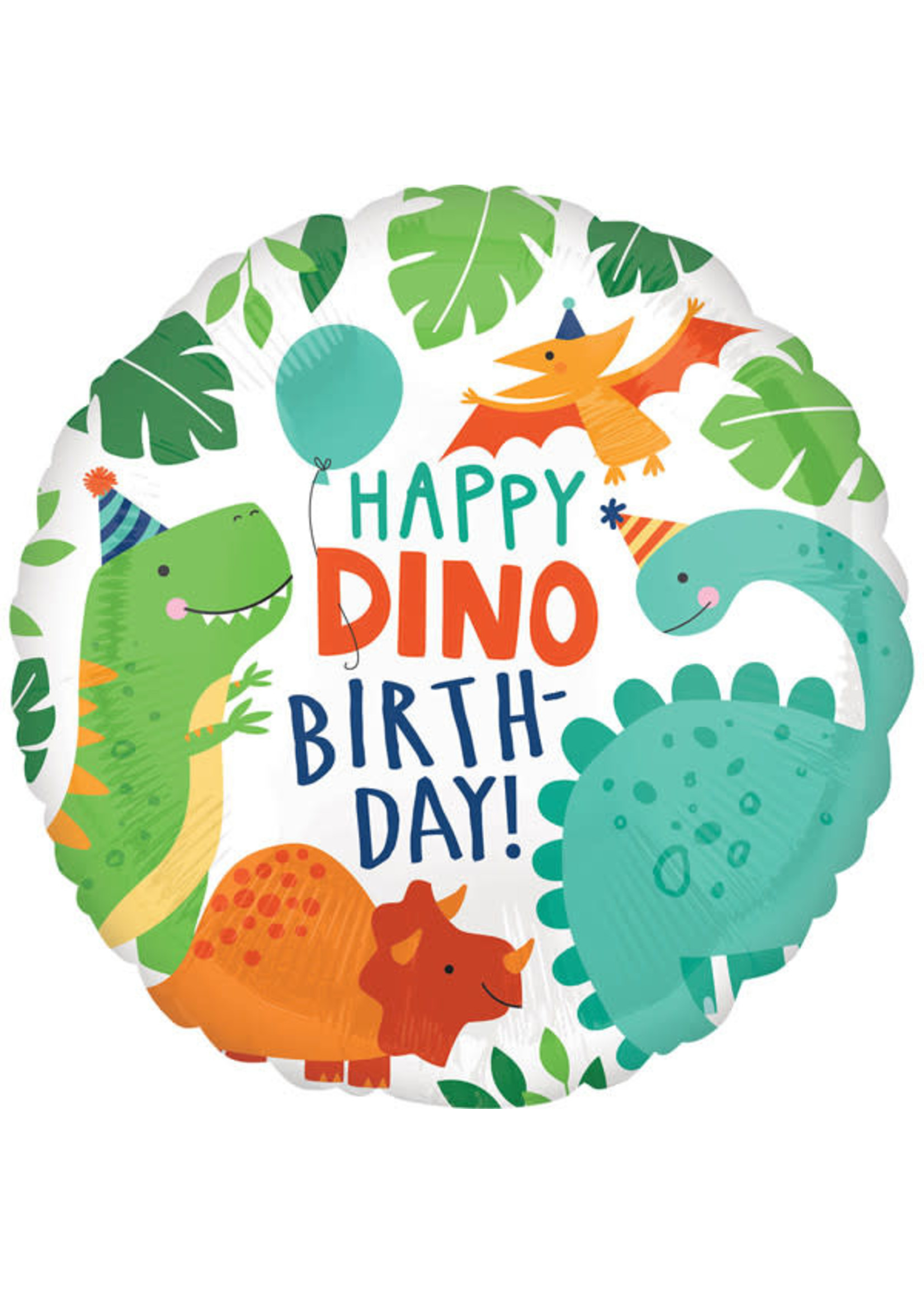 Sempertex Folieballon Happy Dino Birthday 17 inch / 43 cm