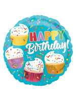 Sempertex Folie ballon Happy Birthday Cupcakes