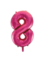 Folie ballon cijfer 8 roze 86 cm