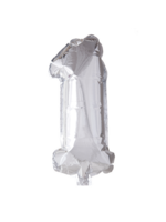We Fiesta Party Folie ballon cijfer 1 zilver 40 inch / 102 cm