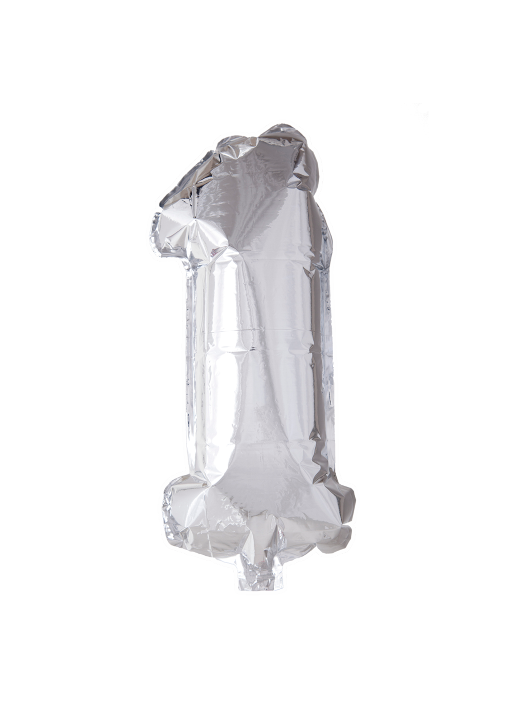 We Fiesta Party Folie ballon cijfer 1 zilver 40 inch / 102 cm