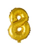 We Fiesta Party Folie ballon cijfer 8 goud 102 cm