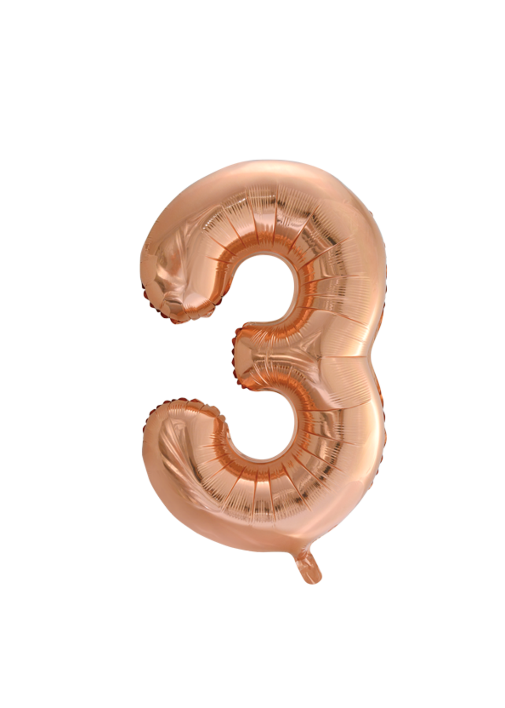 We Fiesta Party Folie ballon cijfer 3 rosé goud 34 inch / 86 cm