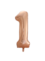 We Fiesta Party Folie ballon cijfer 1 rosé goud 86 cm