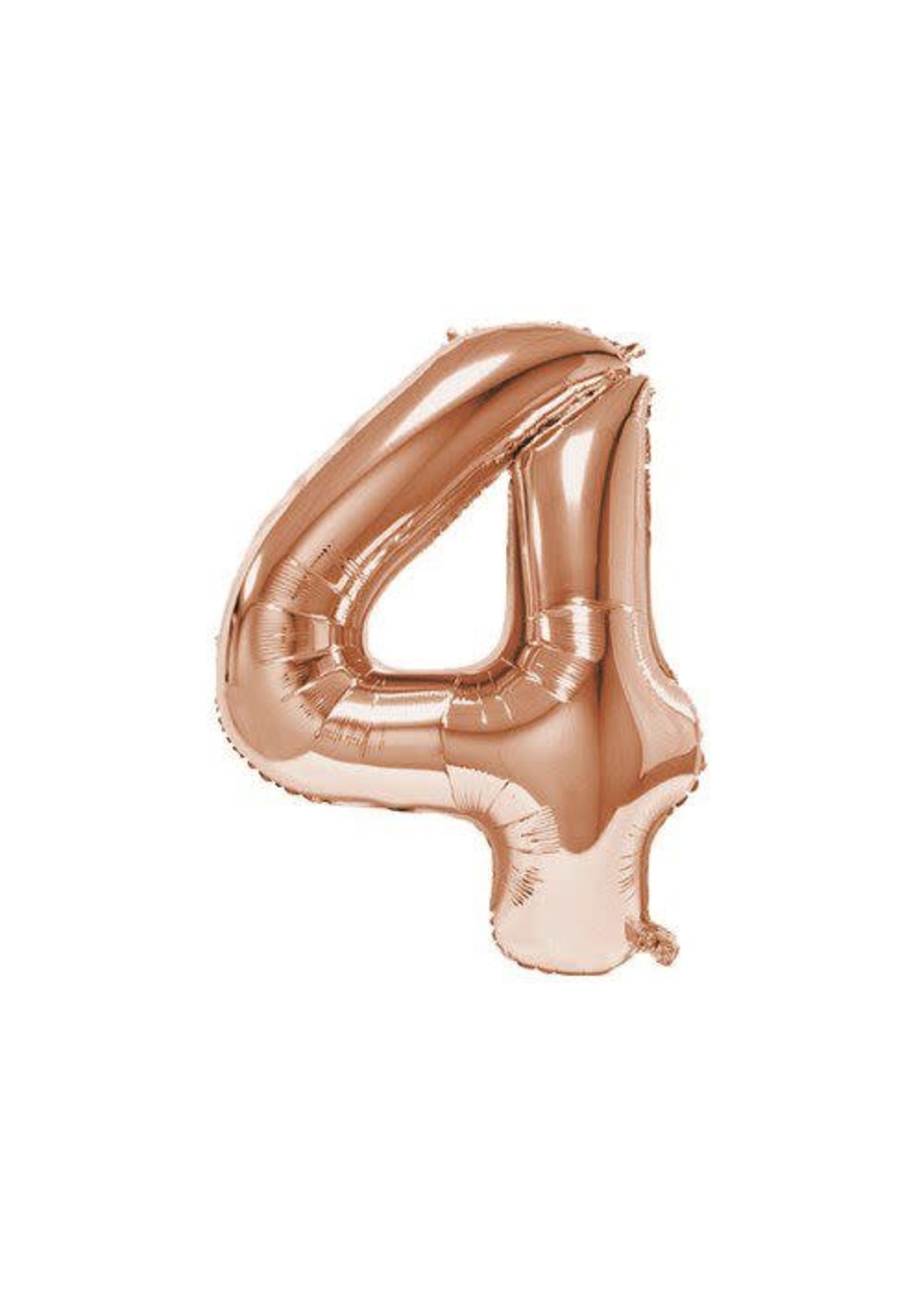 Feestkleding Breda Folie ballon cijfer 4 rose gold 92 cm