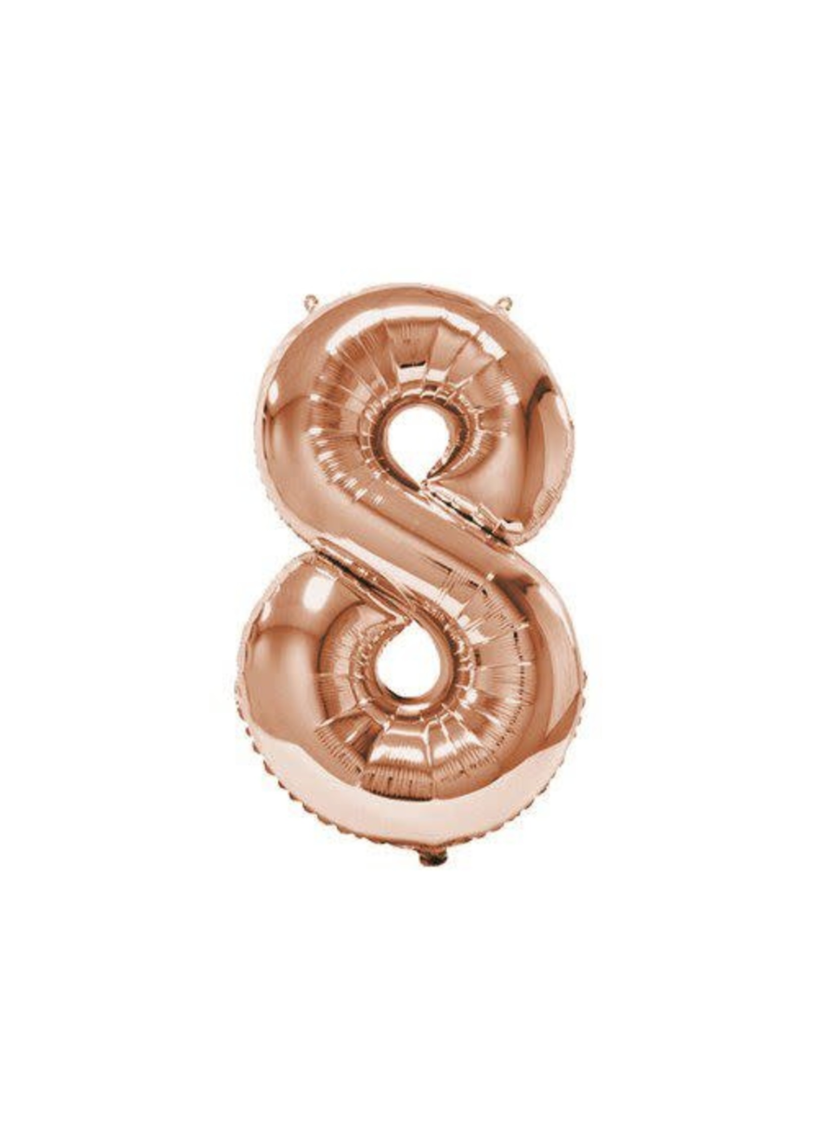 Feestkleding Breda Folie ballon cijfer 8 rose gold 92 cm