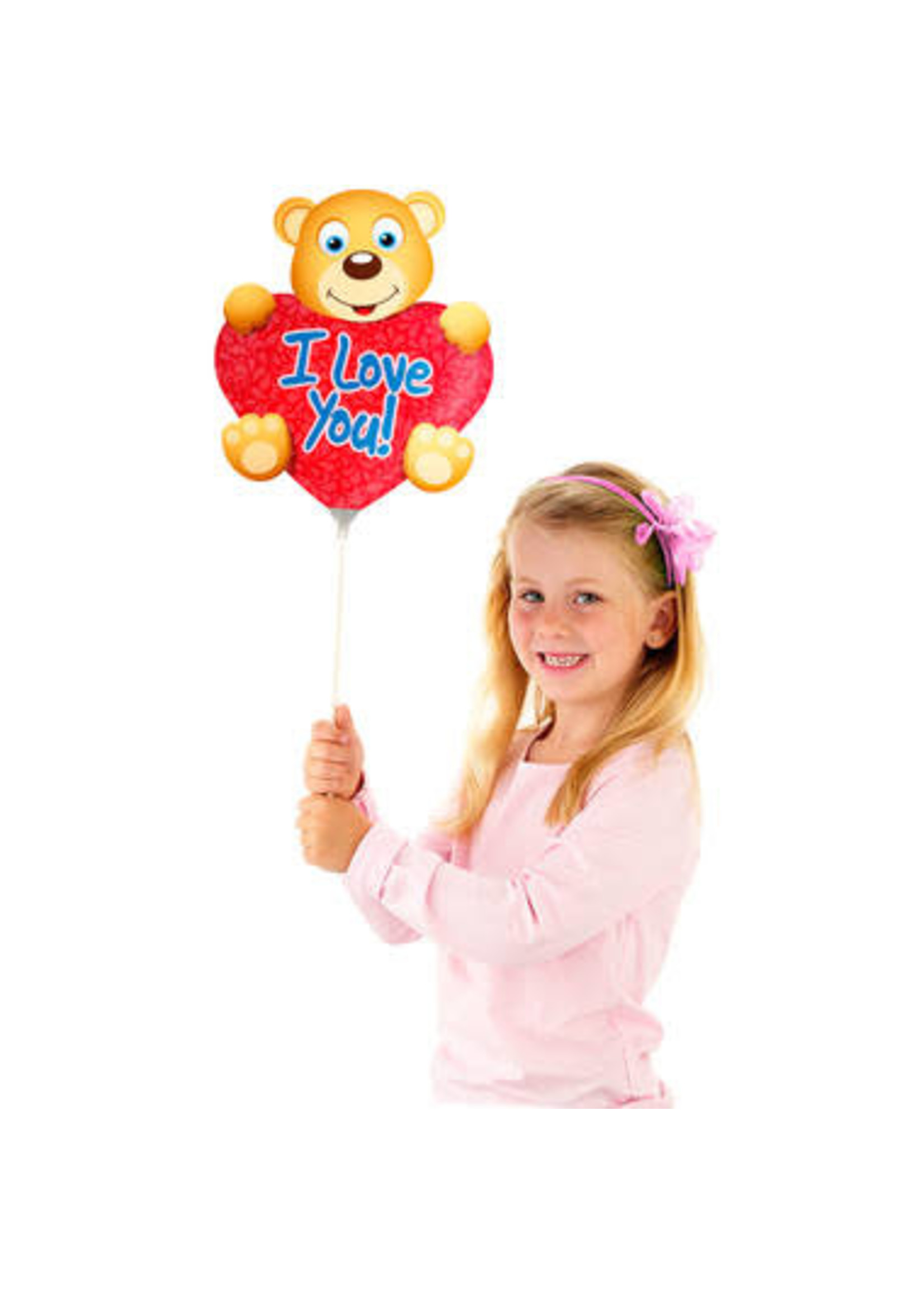 Folie ballon beer met hartje 32 x 25 cm