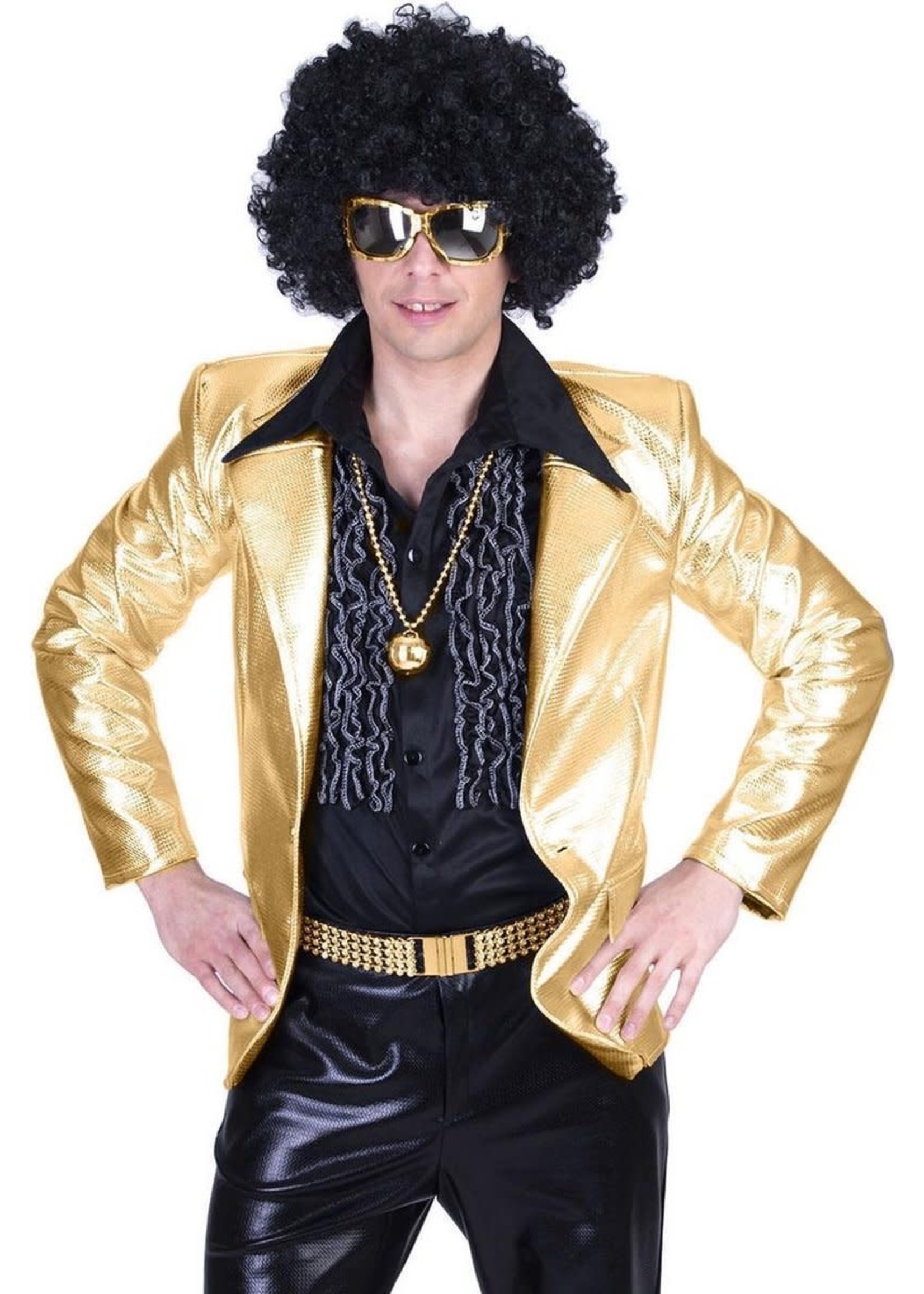 Feestkleding Breda Disco Fever Jas goud